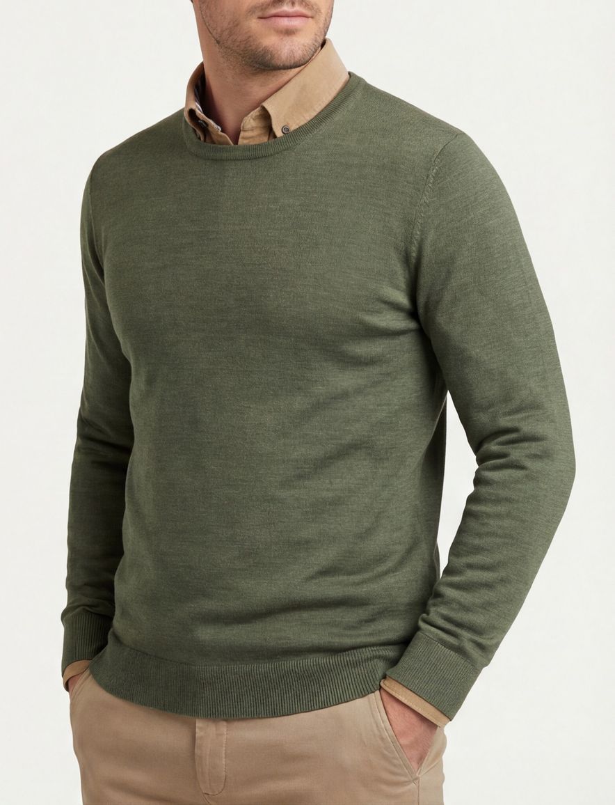 Portofino trui groen ronde hals