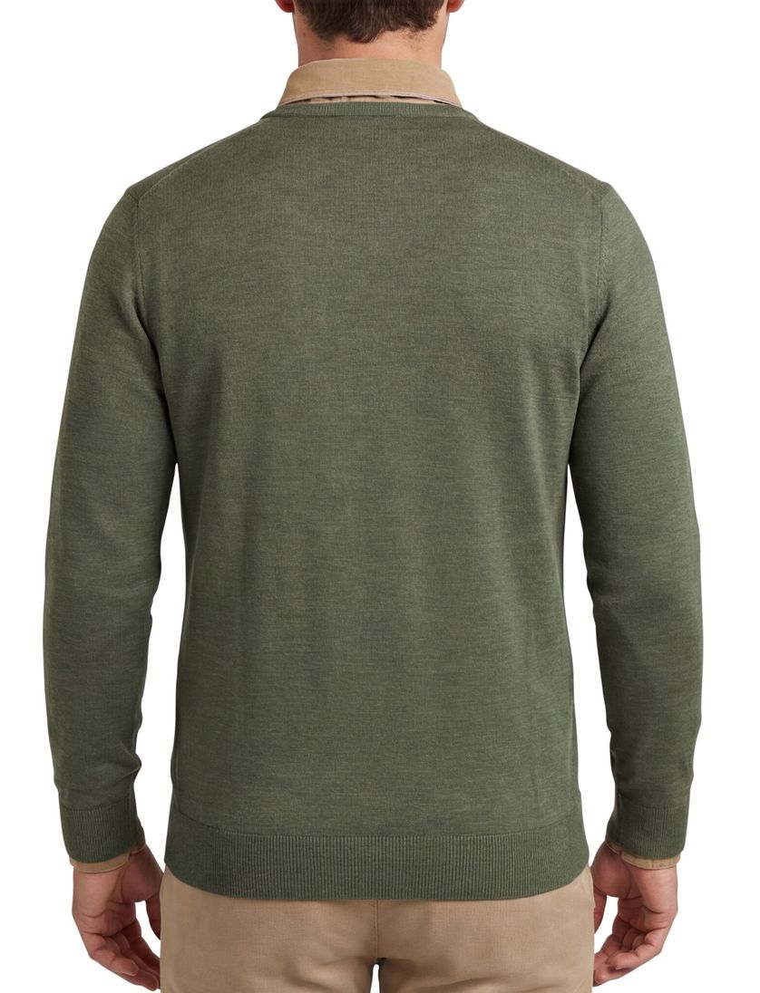 Portofino trui ronde hals groen wol