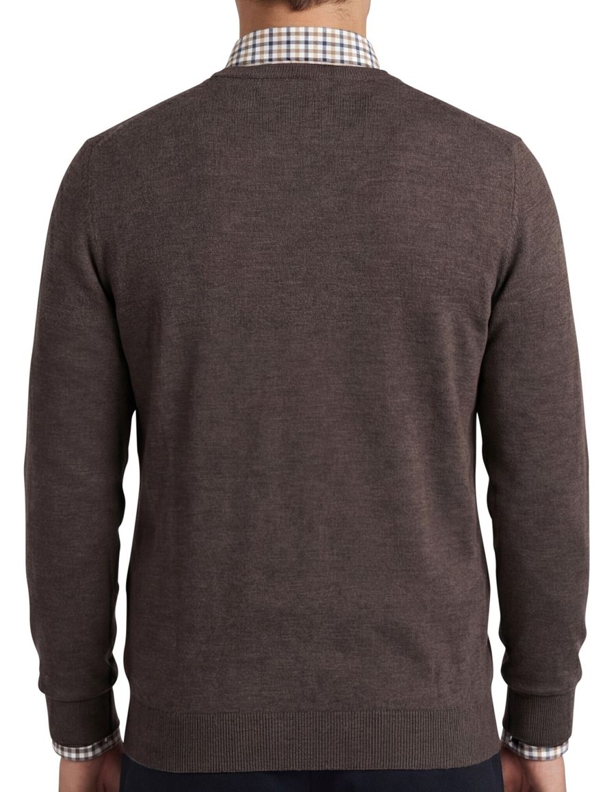 Portofino trui donkerbruin 100% wol