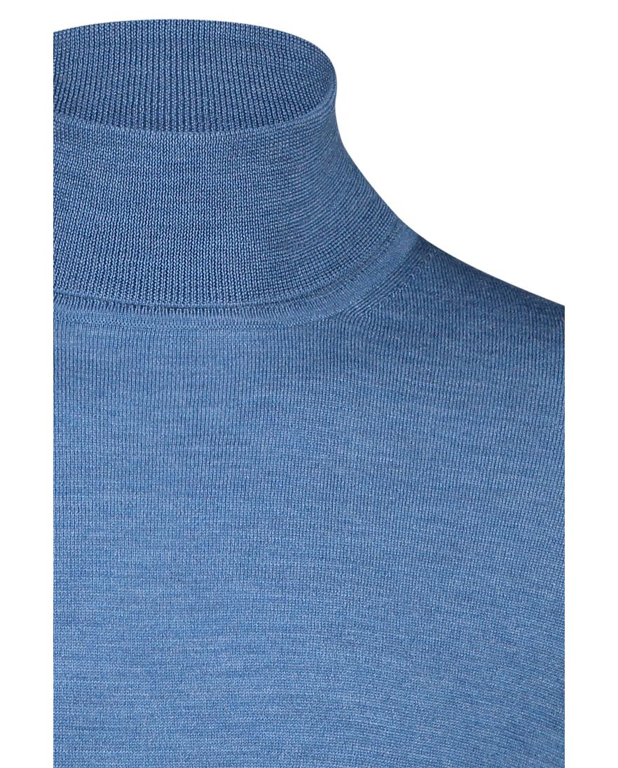 Portofino blauwe coltrui wol slim fit
