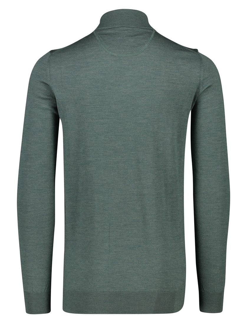 Wollen Portofino extra long vest groen rits