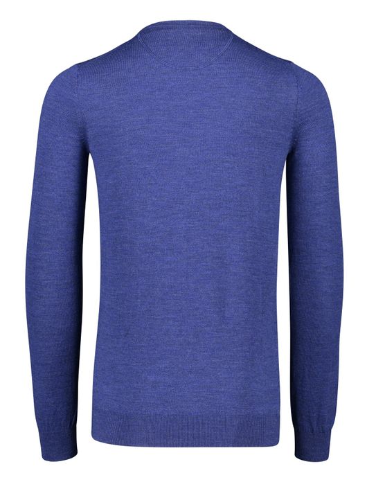 Portofino trui extra lang blauw effen