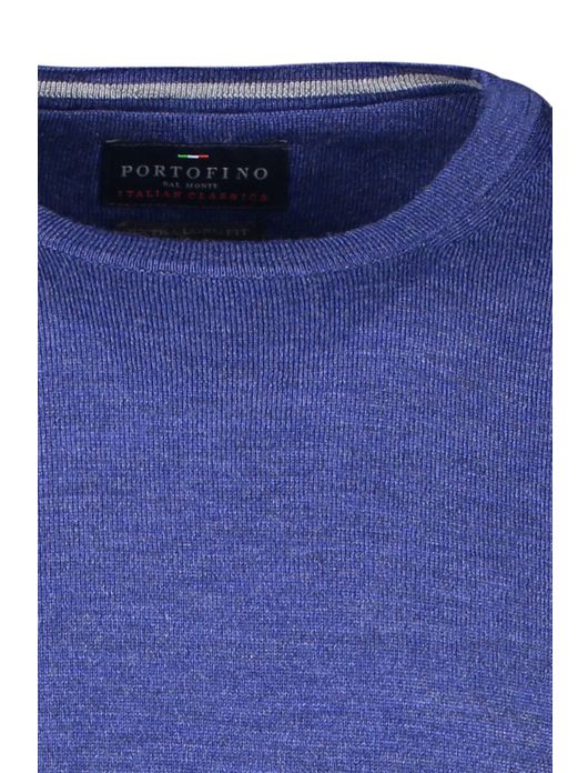 Portofino trui extra lang blauw effen