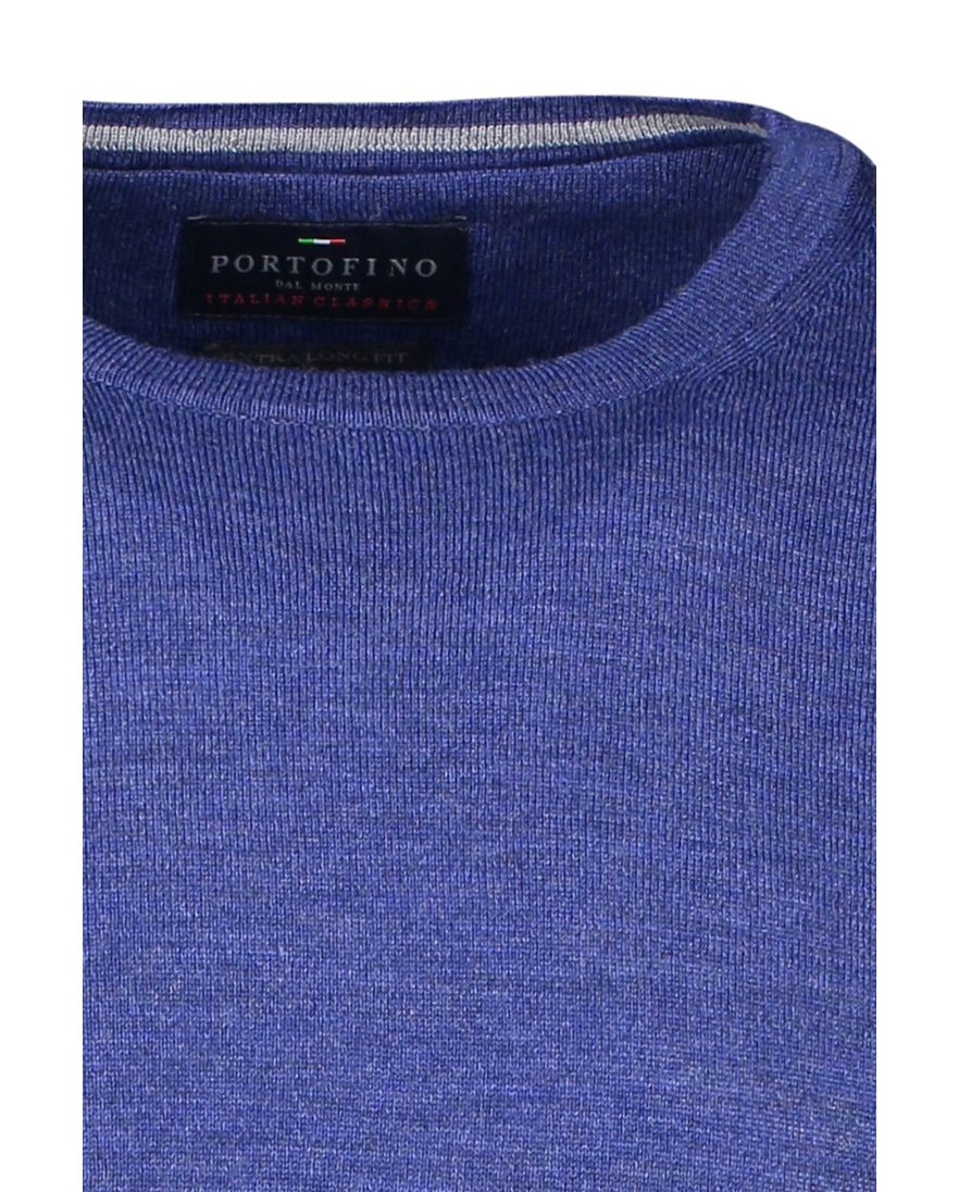 Portofino trui extra long blauw normale fit
