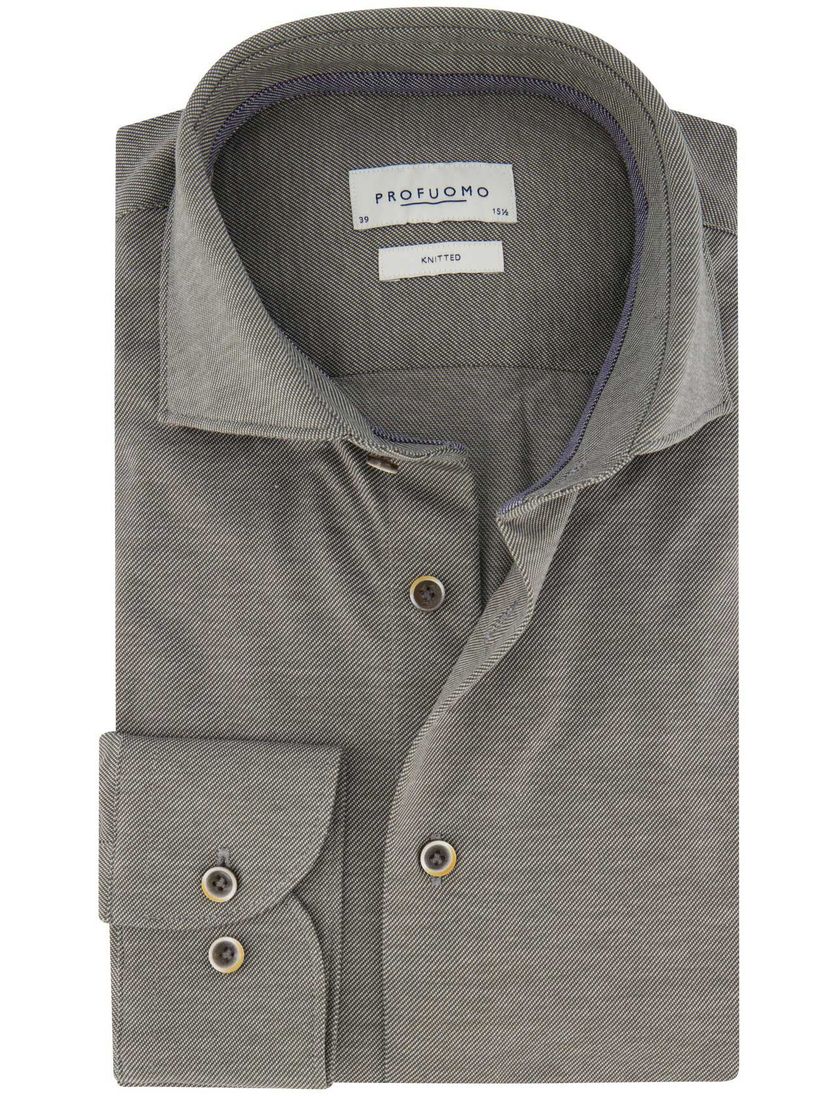 Profuomo overhemd normale fit groen katoen