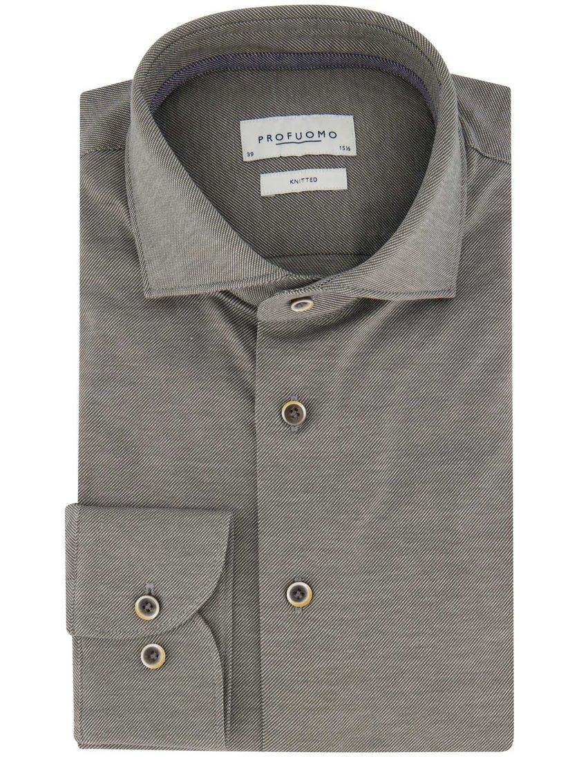 Profuomo overhemd normale fit groen katoen