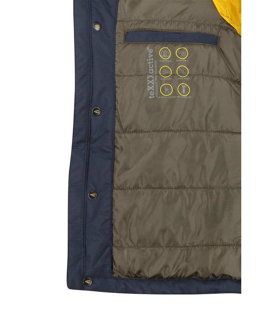 Camel Active winterjas donkerblauw wijde fit gewatteerd