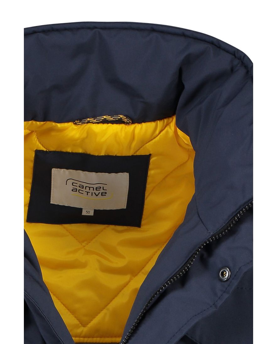 Camel Active winterjas donkerblauw wijde fit gewatteerd