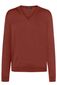 Maerz trui v-hals rood bruin effen wol wijde fit
