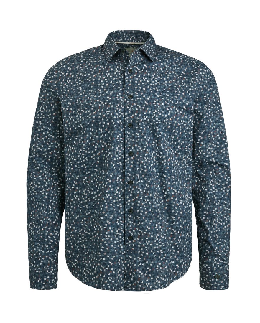 Cast Iron overhemd donkerblauw geprint