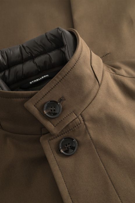 Strellson winterjas Finlay bruin effen normale fit