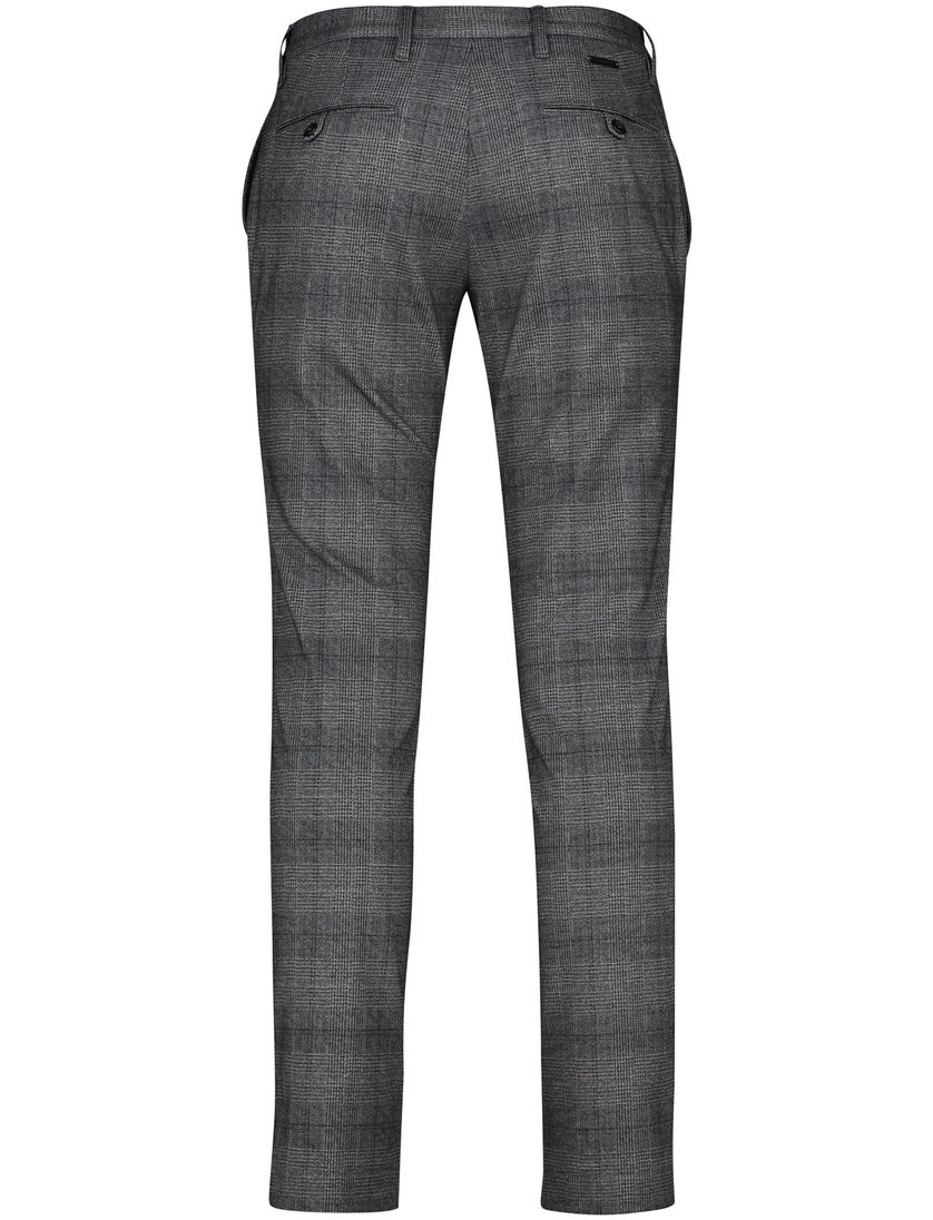 Alberto chino slim fit Jersey grijs geruit katoen