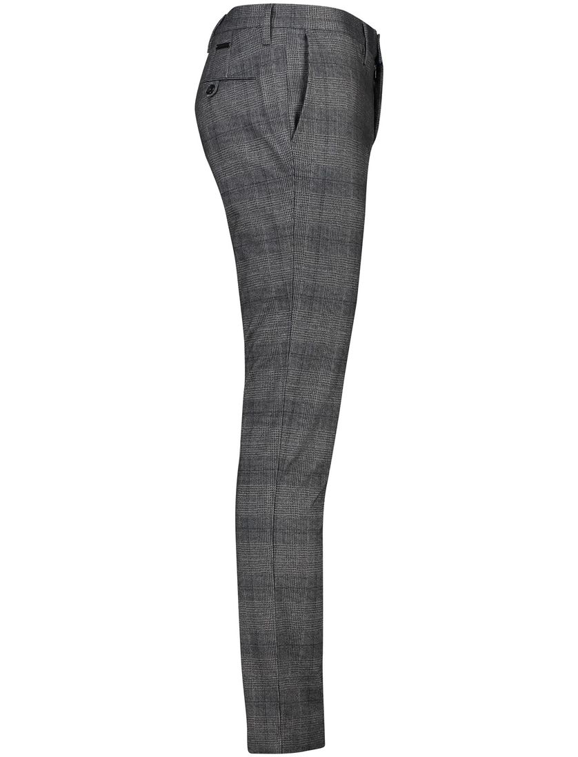 Alberto chino slim fit Jersey grijs geruit katoen