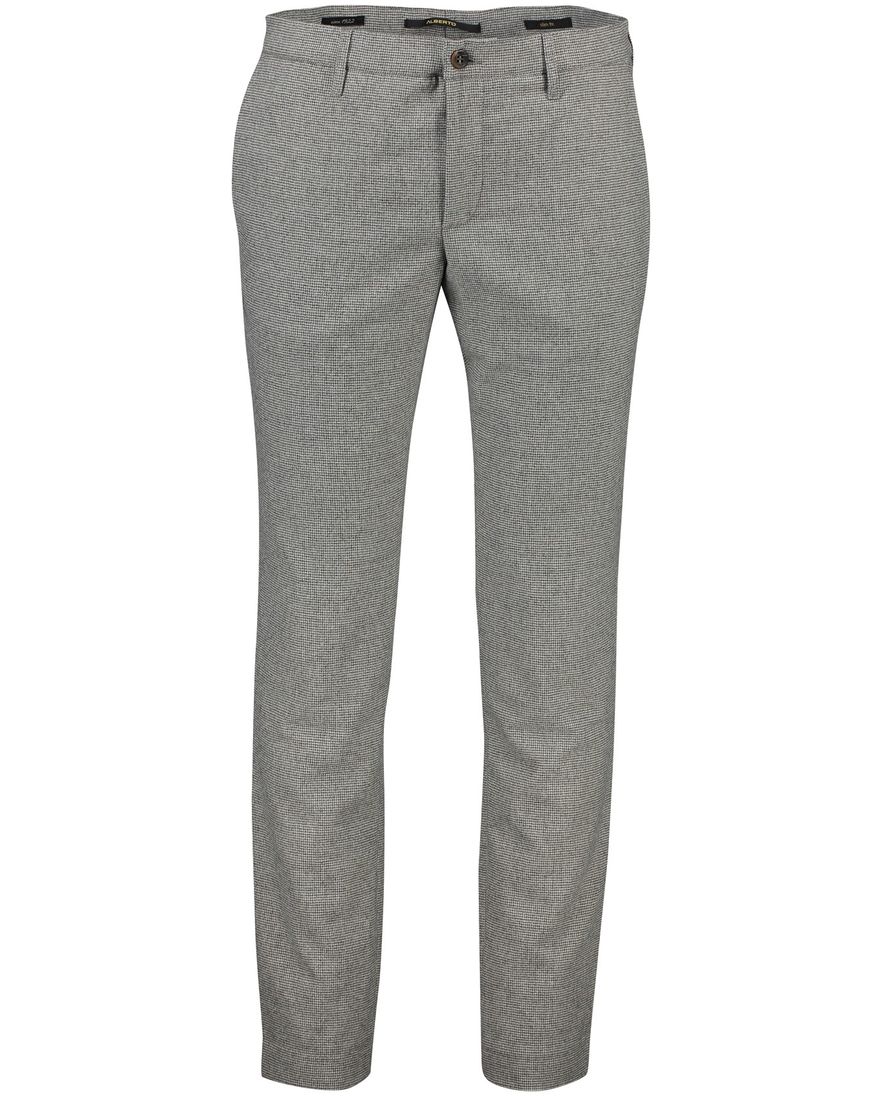 Alberto chino slim fit grijs Rob wol