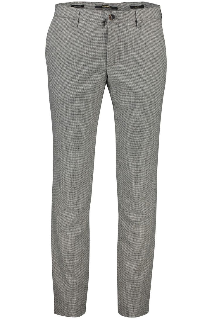 Alberto katoenen slim fit Rob chino grijs wol