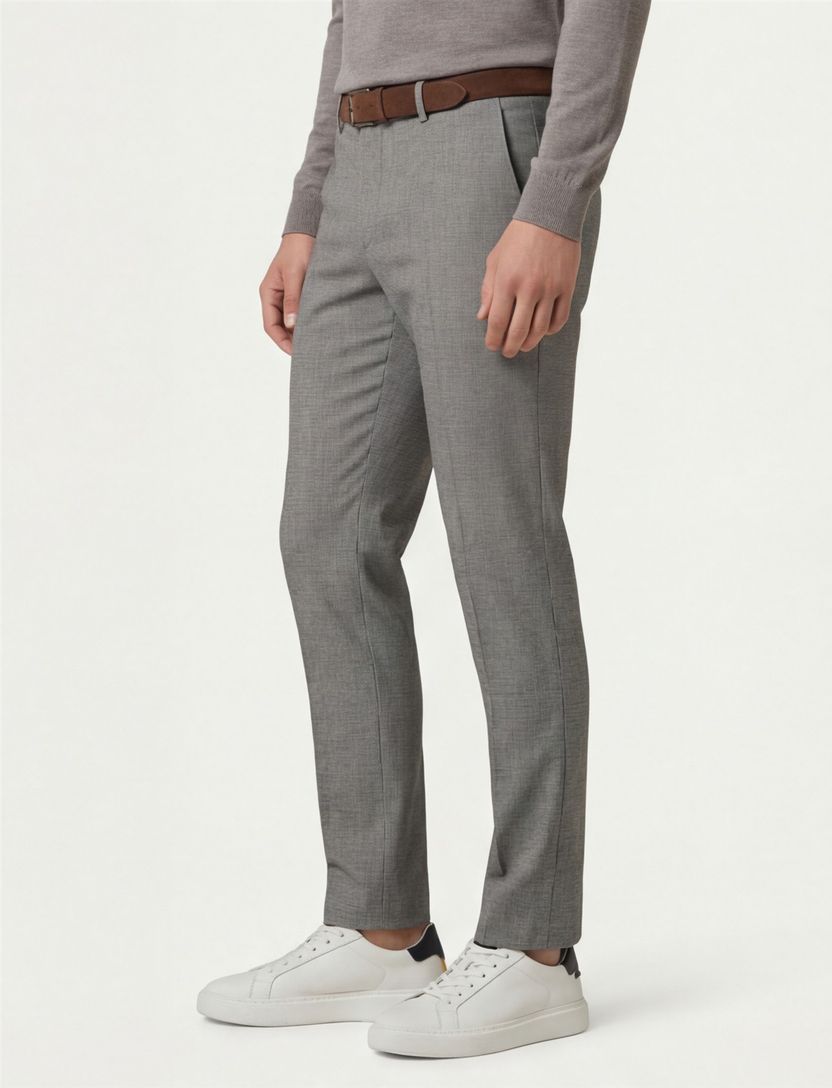 Alberto katoenen slim fit Rob chino grijs wol