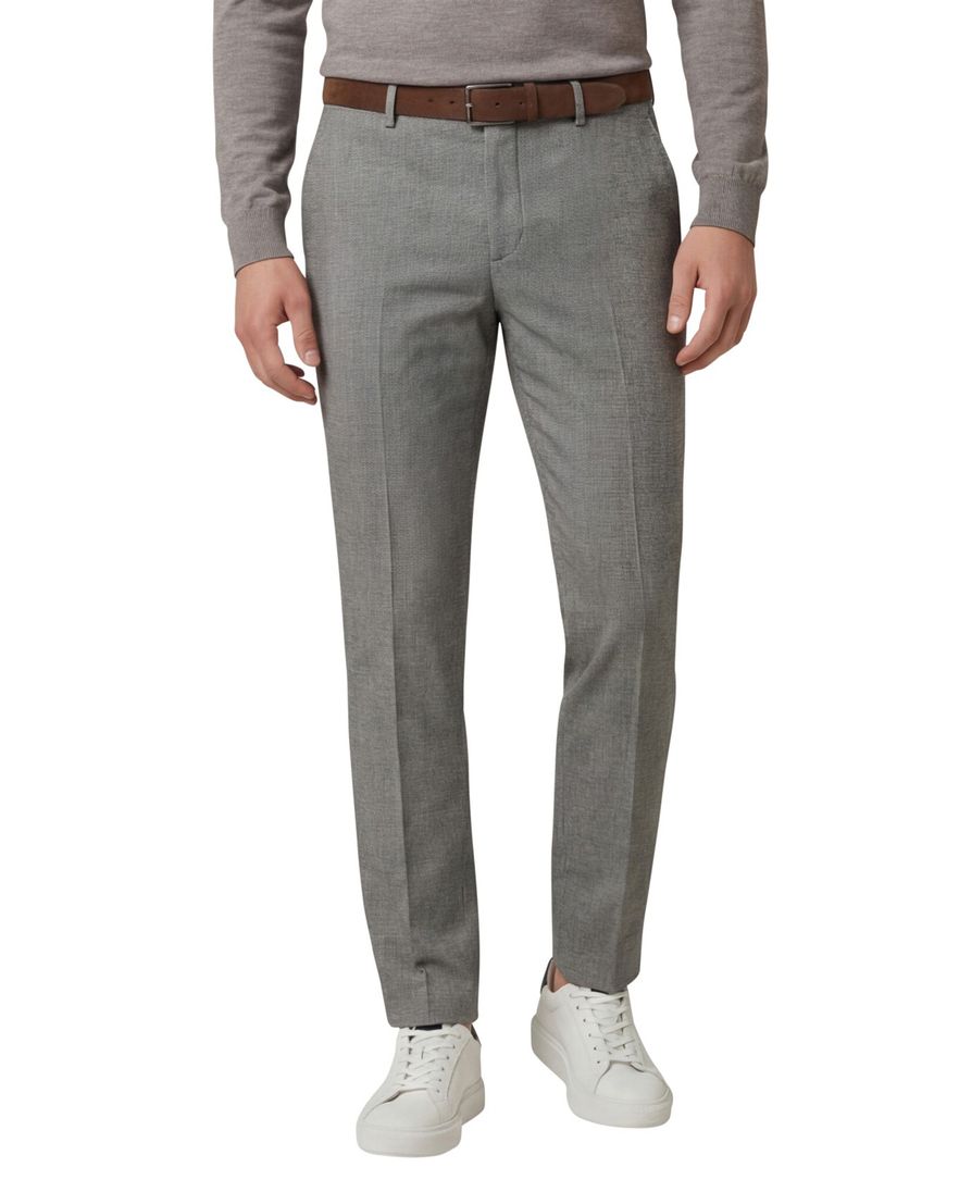 Alberto chino slim fit grijs Rob wol