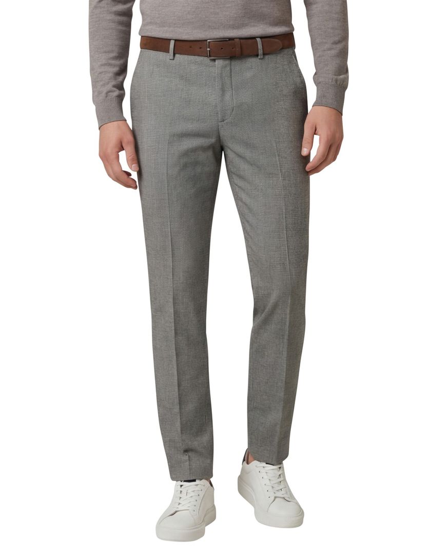 Alberto katoenen slim fit Rob chino grijs wol