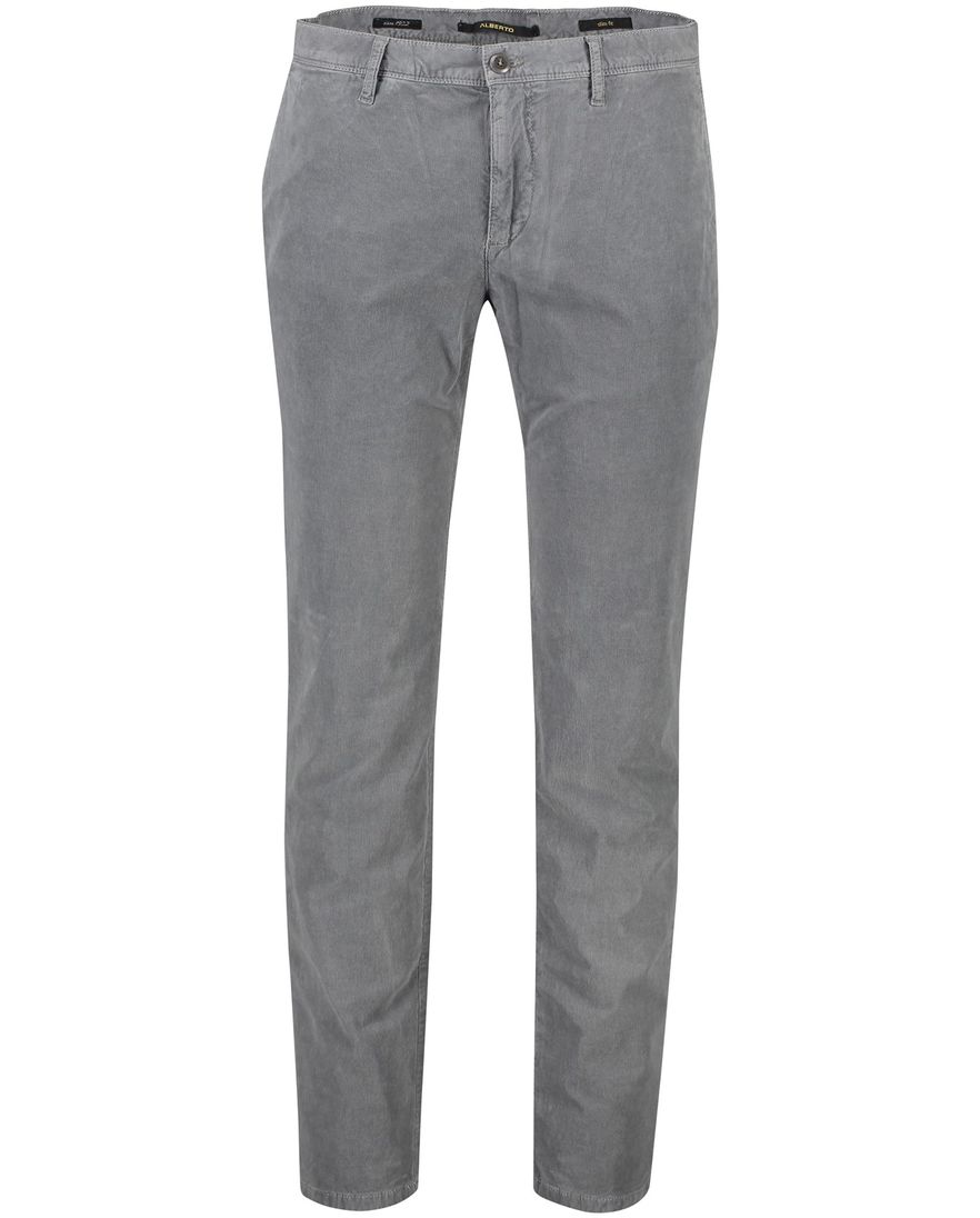Alberto chino grijs katoen slim fit super stretch