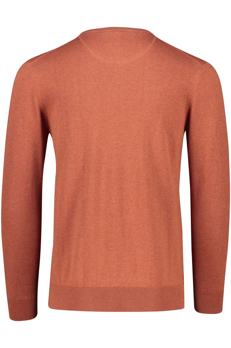 Portofino trui ronde hals katoen oranje/bruin
