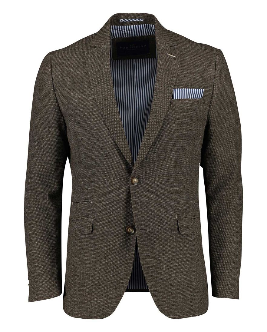 Portofino bruin gemêleerd colbert normale fit