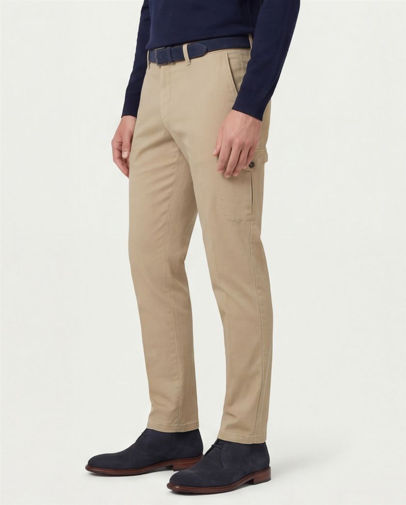 Gardeur beige chino slim fit katoen