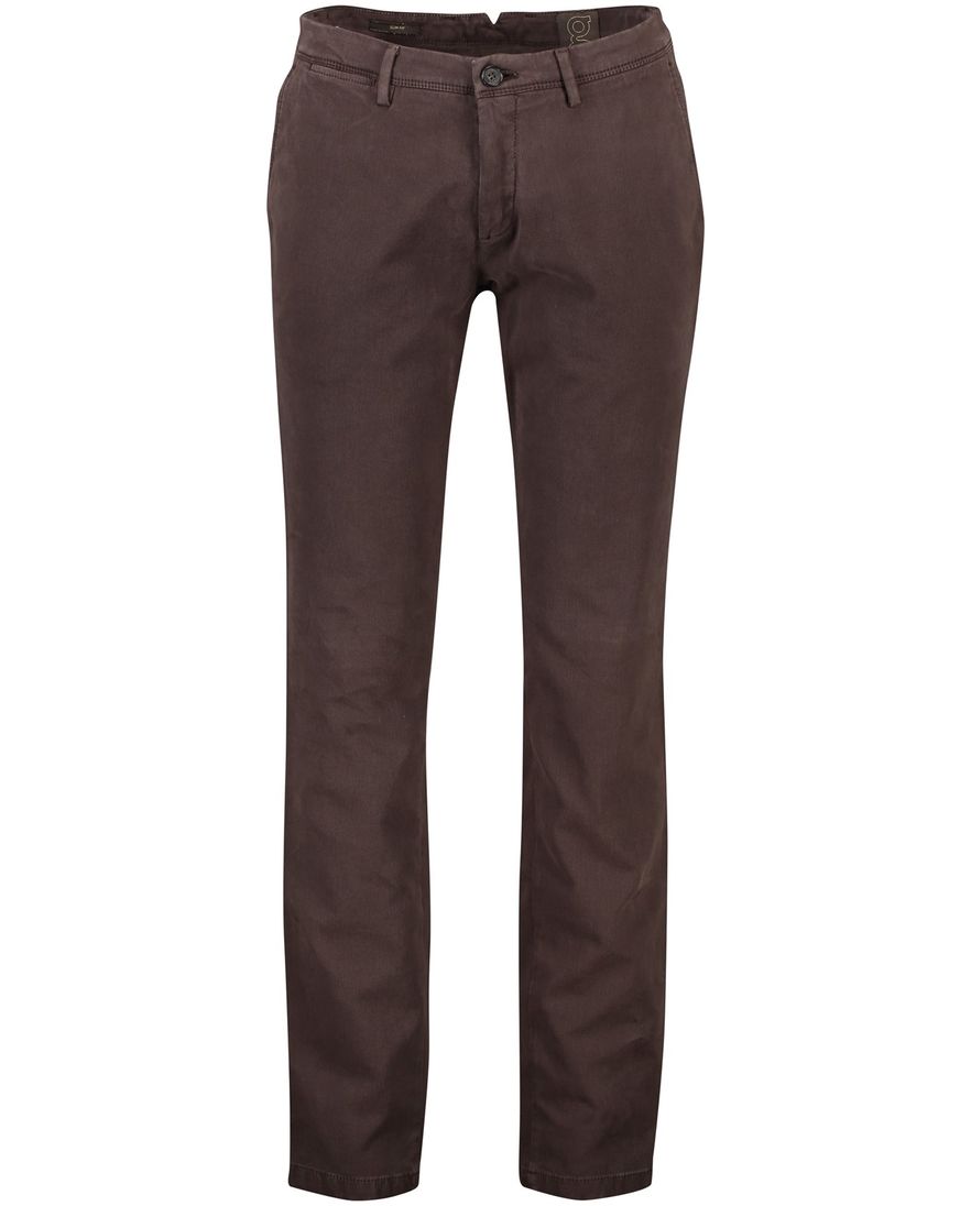 Gardeur bruine katoenen chino slim fit