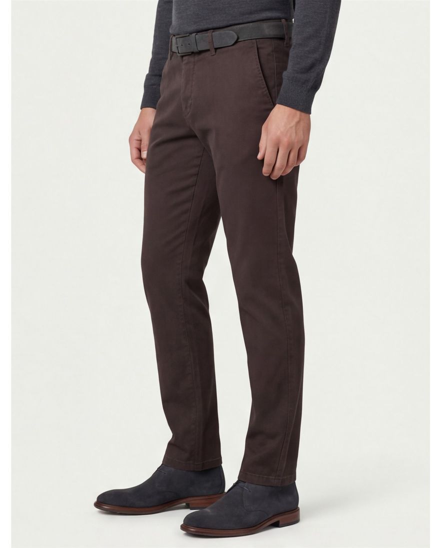 Gardeur bruine katoenen chino slim fit