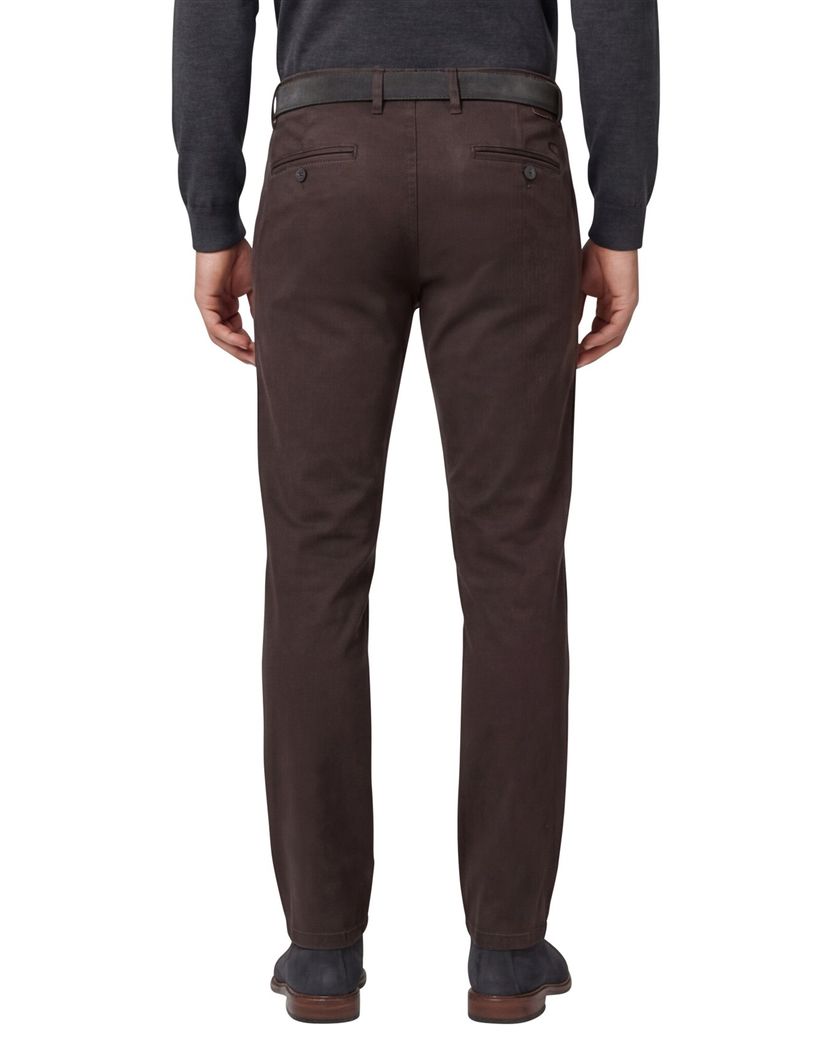 Gardeur chino bruin slim fit katoen