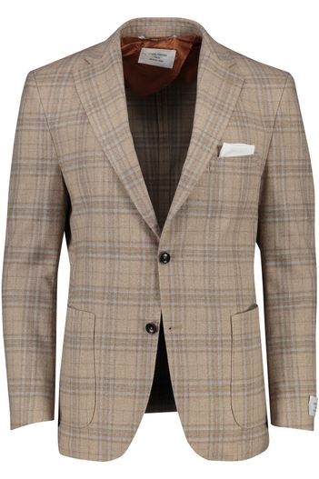 Carl Gross Carl Gross colbert blackline bruin geruit merinowol modern fit