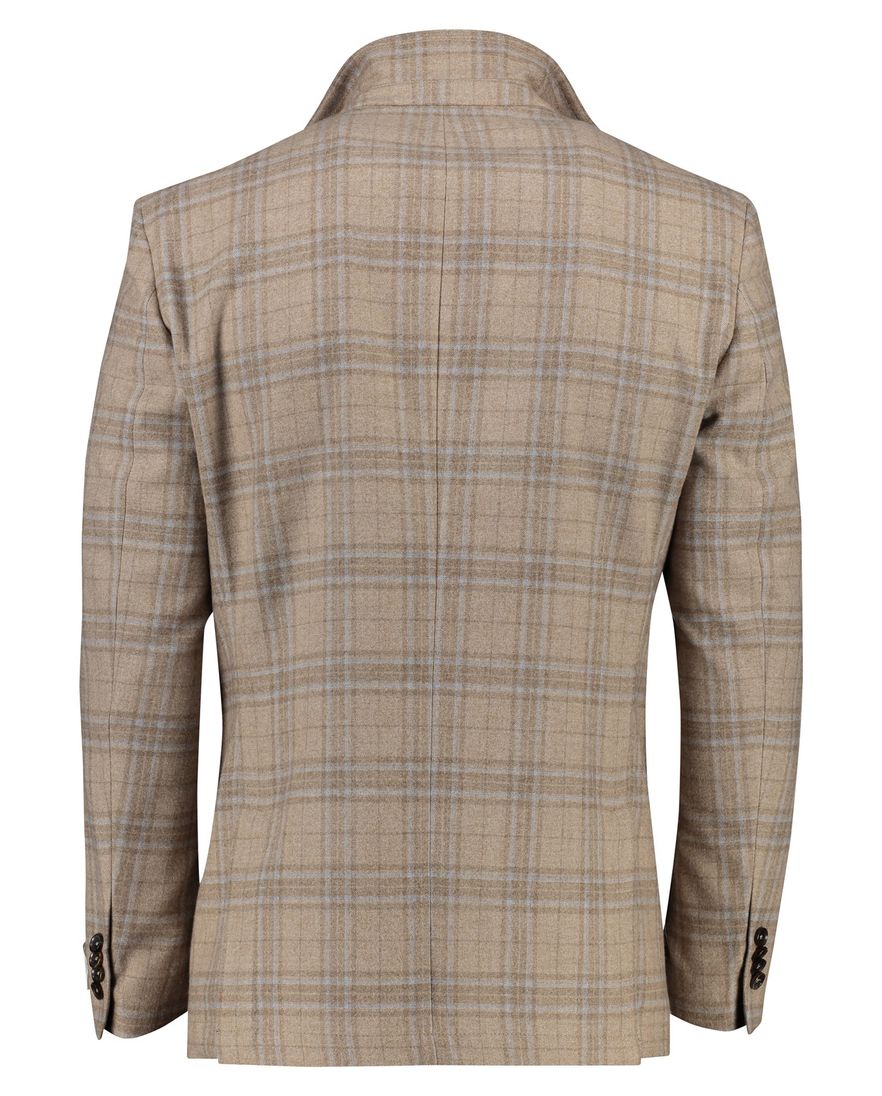 Carl Gross blackline colbert bruin geruit merinowol modern fit