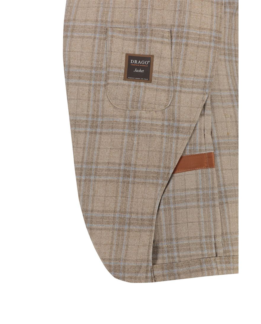 Carl Gross blackline colbert bruin geruit merinowol modern fit