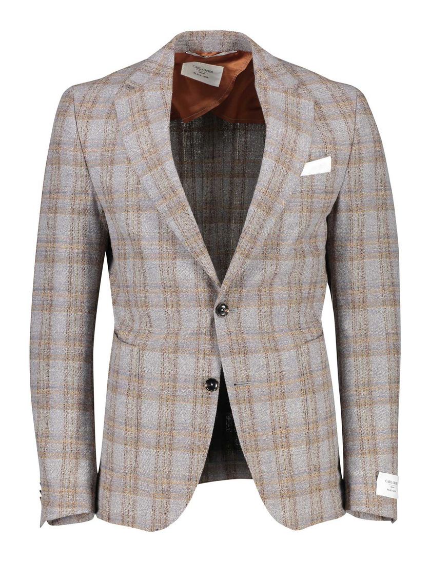 Carl Gross colbert grijs geruit sharp fit