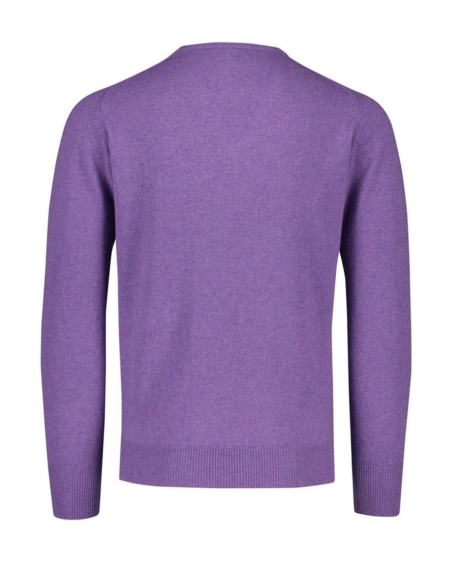 William Lockie v-hals trui lamswol paars wijde fit