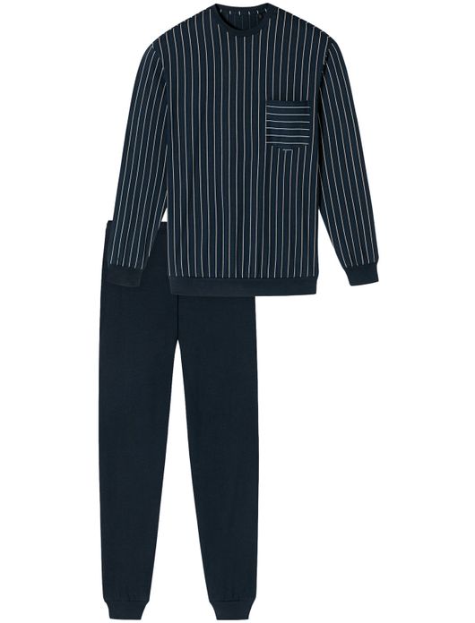 Donkerblauwe pyjama Schiesser