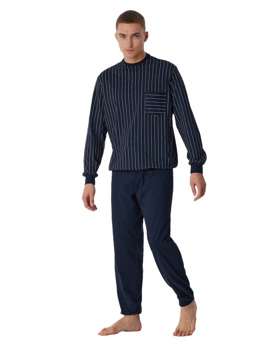 Donkerblauwe pyjama Schiesser