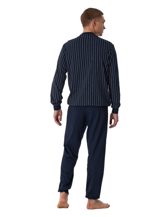 Donkerblauwe pyjama Schiesser