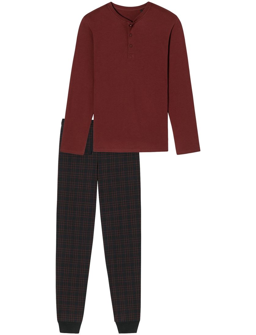 100% katoenen rood navy Schiesser pyjama