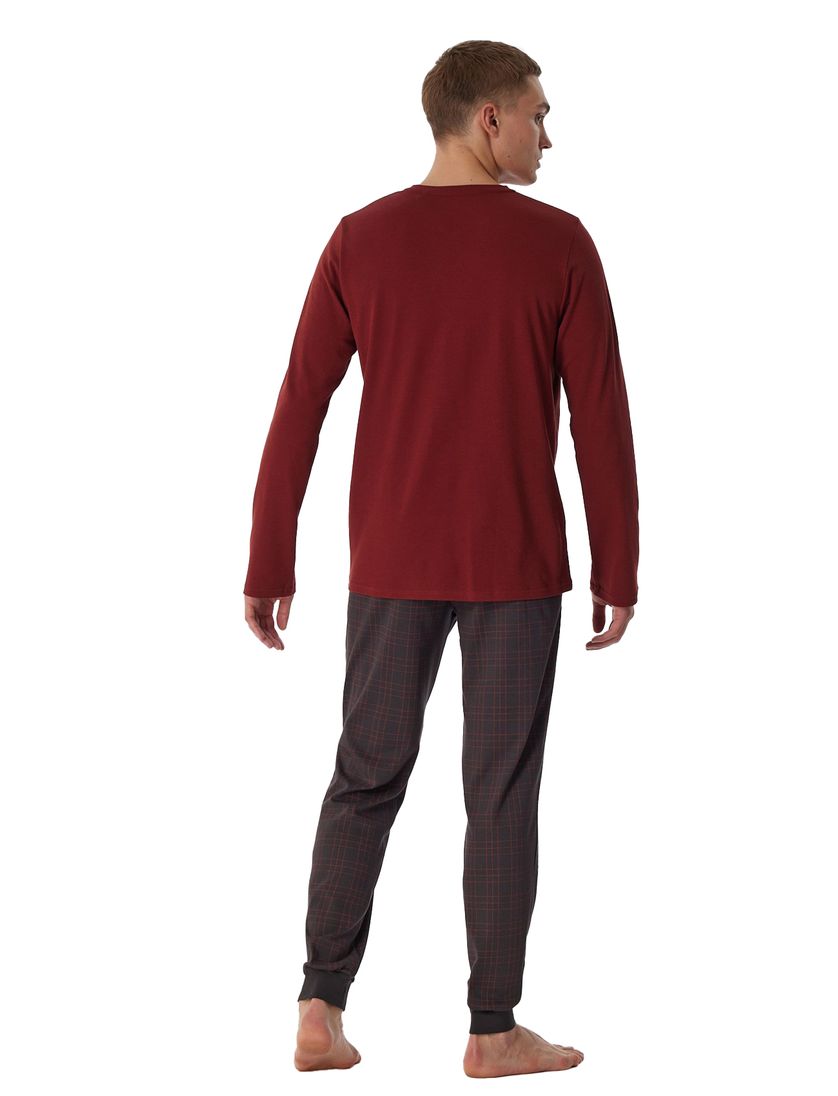 100% katoenen rood navy Schiesser pyjama