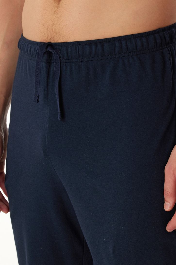 Schiesser navy pyjama geprint katoen