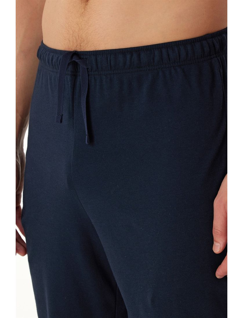 Schiesser navy pyjama geprint katoen