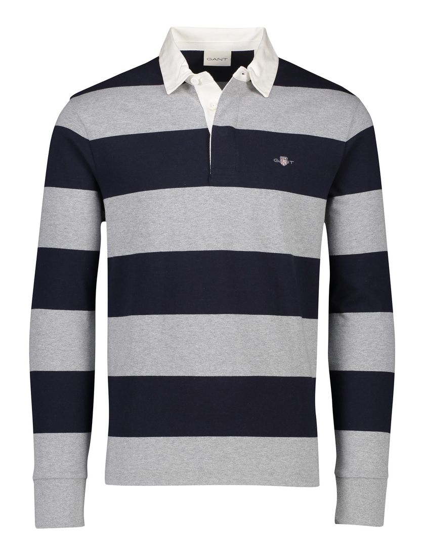 Gant trui katoen grijs/blauw gestreept