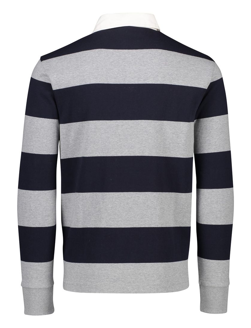 Gant trui katoen grijs/blauw gestreept