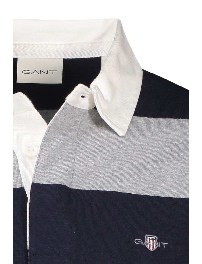 Gant trui katoen grijs/blauw gestreept