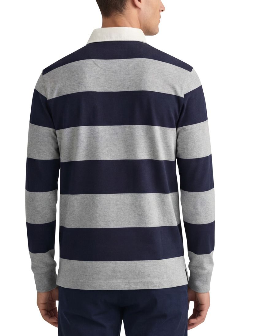 Gant trui katoen grijs/blauw gestreept