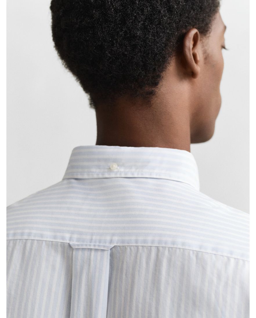 Gant casual lichtblauw gestreept overhemd regular fit katoen