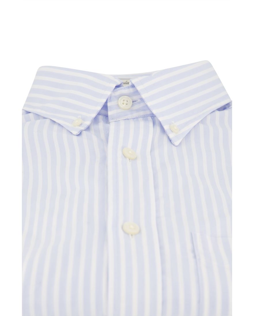 Gant casual lichtblauw gestreept overhemd regular fit katoen