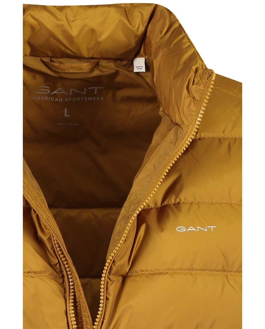 Gant bodywarmer geel goud effen rits normale fit