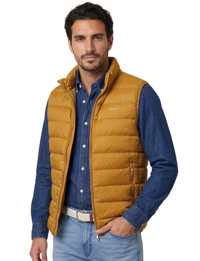 Gant Gant bodywarmer geel goud effen rits normale fit
