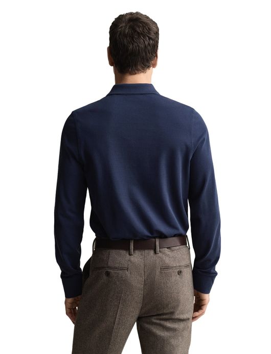 Gant poloshirt heren normale fit donkerblauw effen katoen